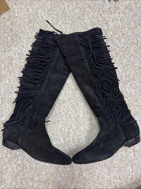 Knee high Suede Boots - Black